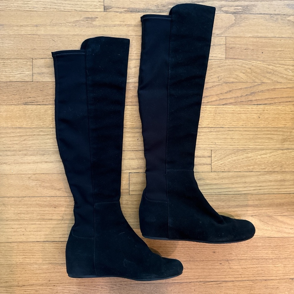 Stuart Weitzman Black Suede Over The Knee Boots